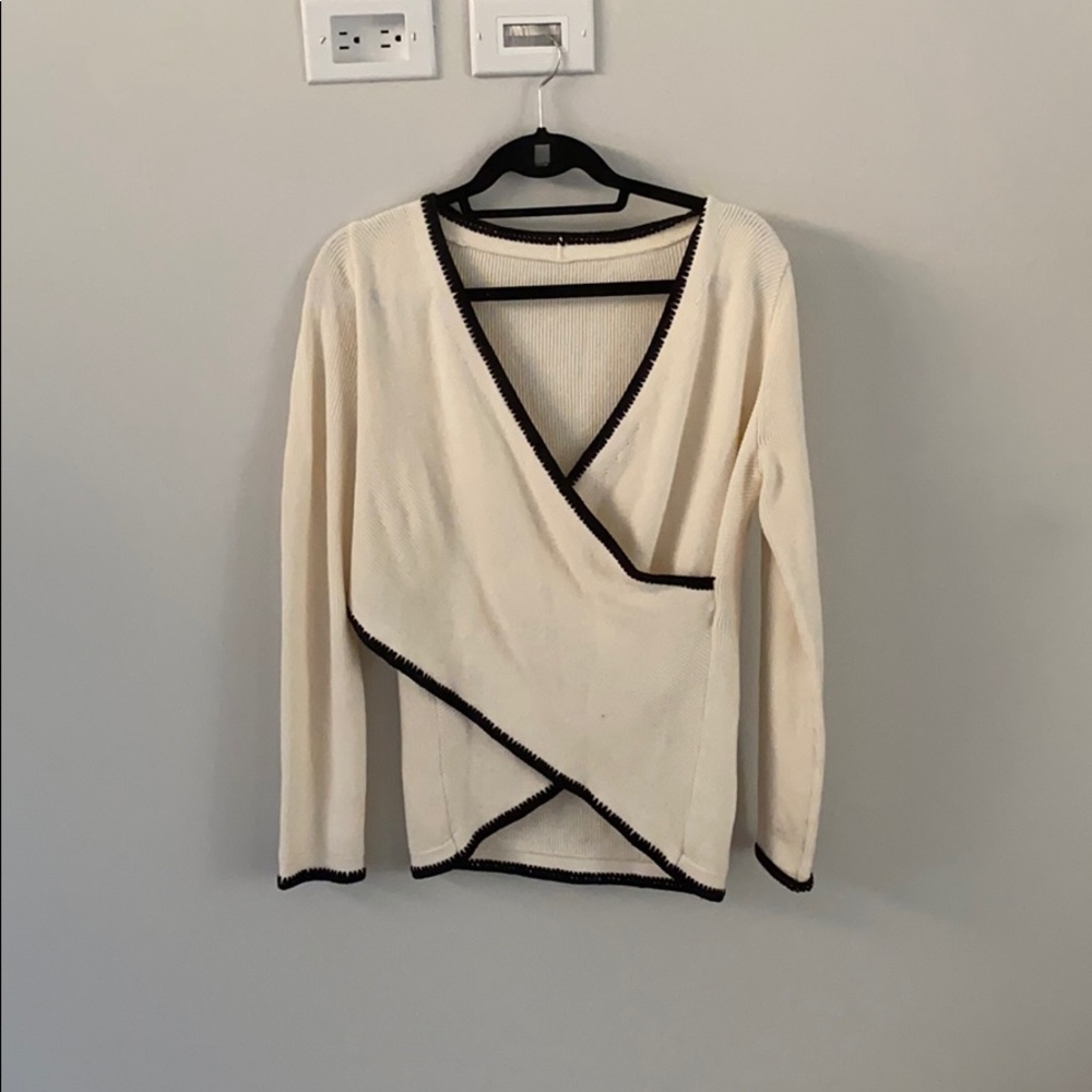 Derek Lam 10 Crosby Reversible Sweater Sz S Ivory - Picture 7 of 8
